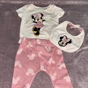 Disney Pink and White Minnie Mouse Baby Set